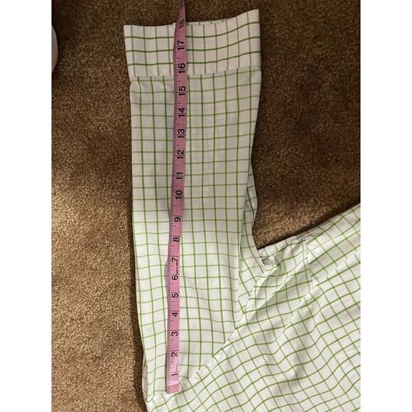 Lands End Button Up Shirt Mens Long Sleeve Green Checkered Casual 17 - Picture 7 of 8